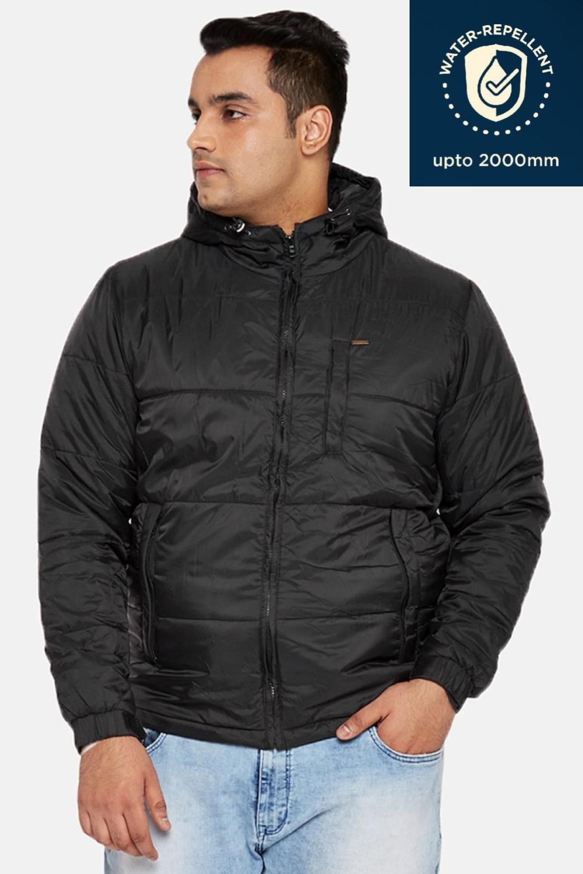 Black Plus Size Puffer Jacket | Men